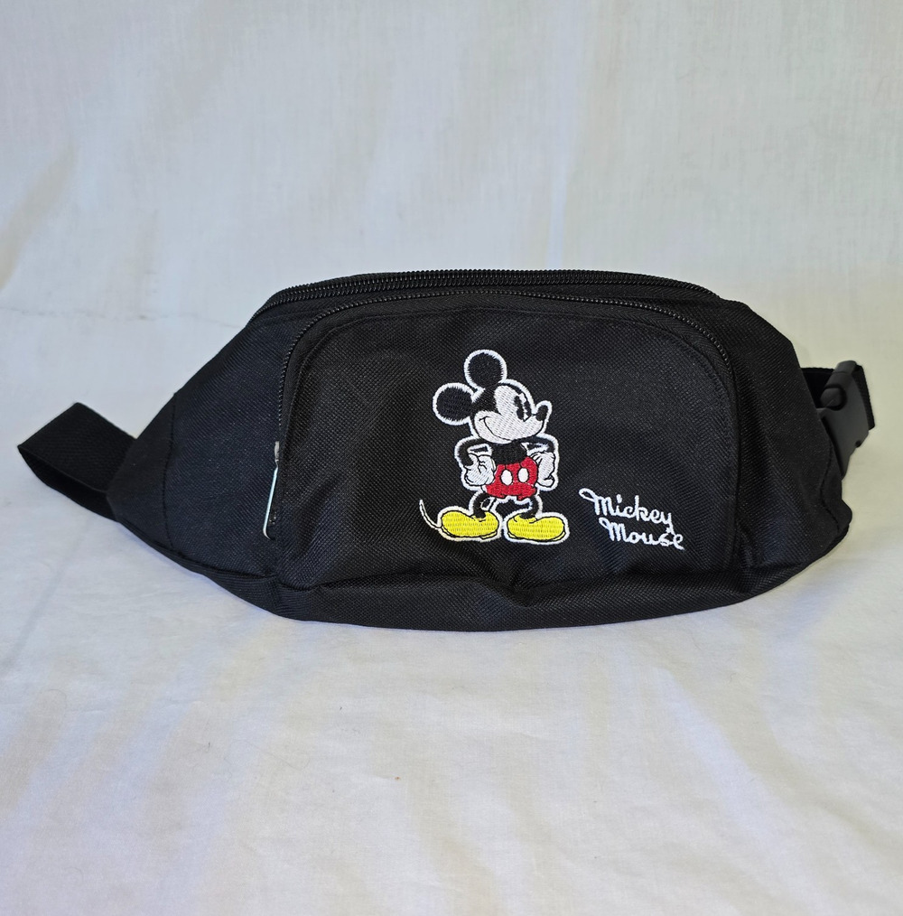 Disney Mickey Mouse Fanny Back Embordered Adjustable Strap Black Multi